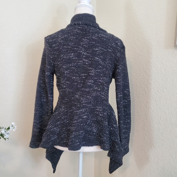 BNCI by Blanc Noir Women's Tweed Drape Front Shawl Collar Cardigan! Size… - Picture 4 of 9